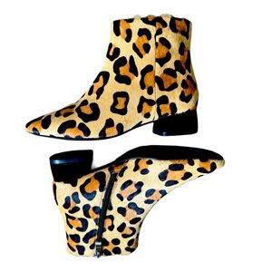 Spring Step Azura Line  Leopard Booties Calfskin Leather Size 6 - 36